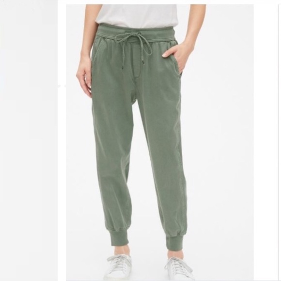 BNWT Gap Khaki Green Rib Mix cuffed Joggers - Picture 3 of 3